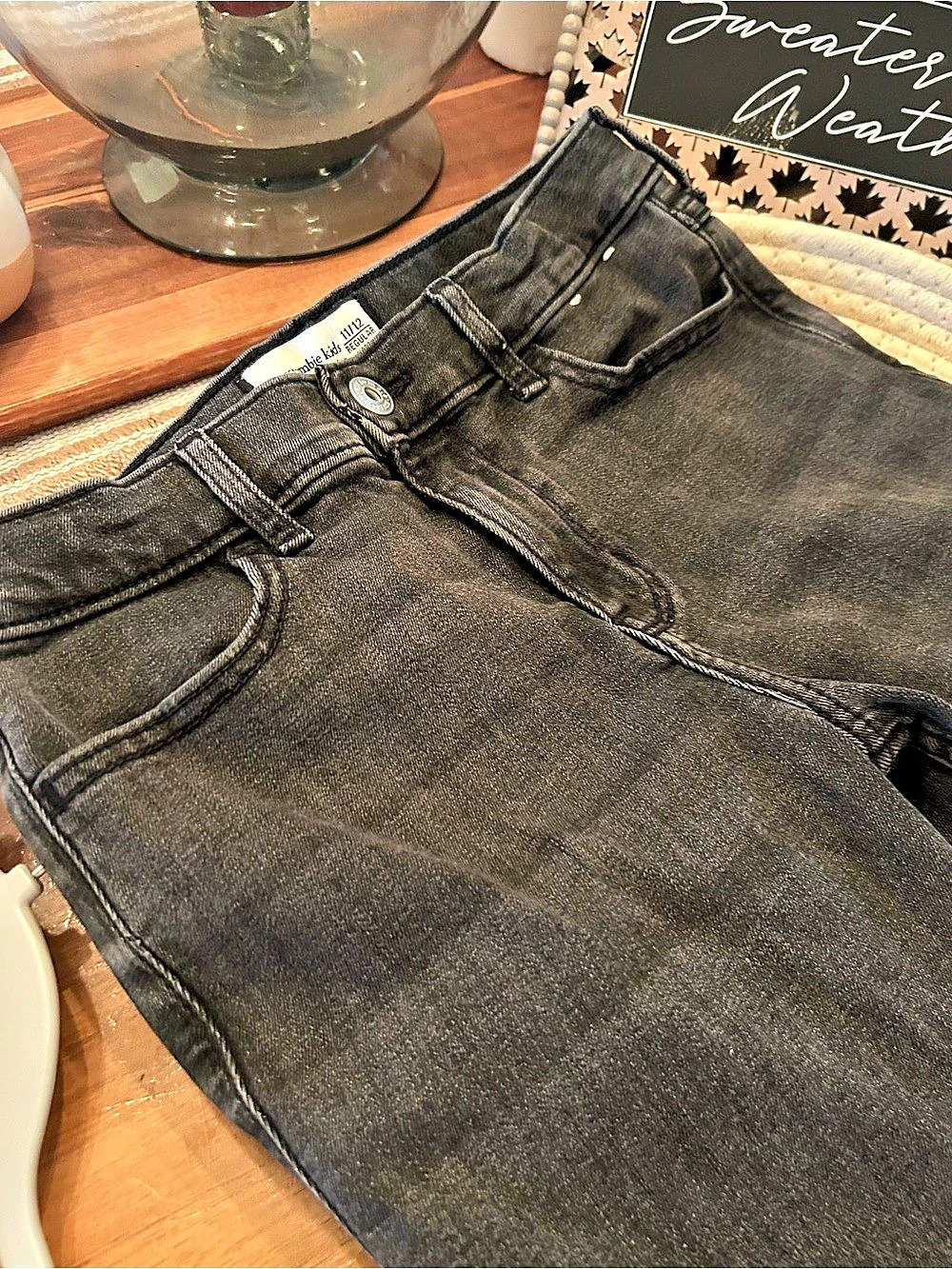 Abercrombie Kids High Rise Jean Legging Girls Size 11/12 Black Jeans
